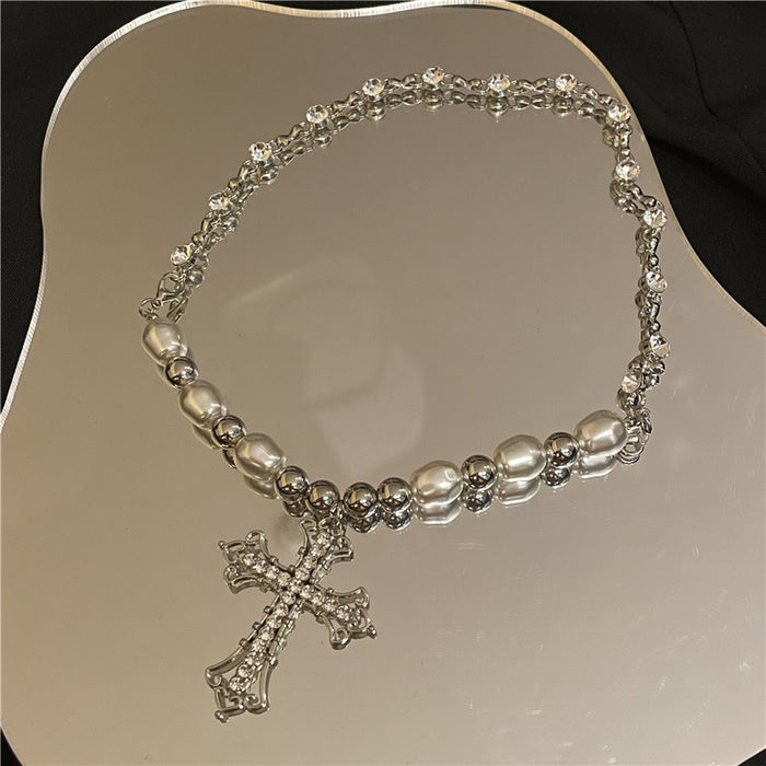 Wholesale Pearl Cross Necklace JDC-NE-YQ001