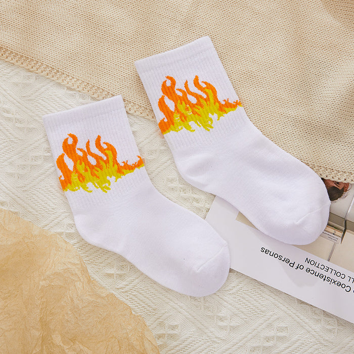 Wholesale Socks Cotton Breathable Flame Socks JDC-SK-DRan007
