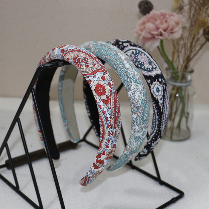Wholesale Headband Fabric Resort Boho Cashew Flower MOQ≥3 JDC-HD-HMXS005