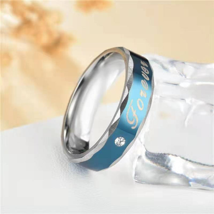 Wholesale Ring Stainless Steel Couple Blue MOQ≥2 JDC-RS-DaiH005