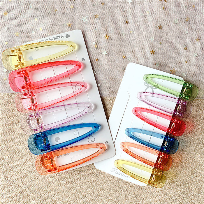 Wholesale Hair Clips Plastic Transparent Candy Color MOQ≥2 JDC-HC-JIAS001