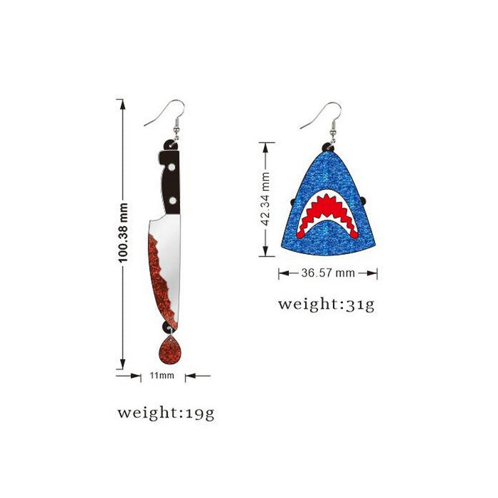Wholesale Earrings Acrylic Glitter Shark Animal JDC-ES-Xuep056