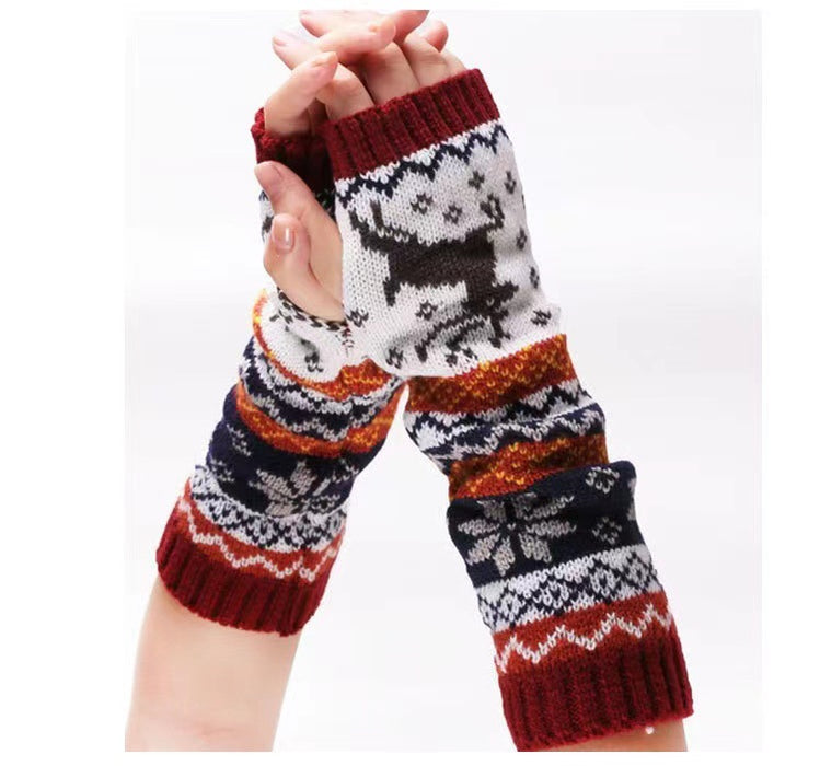 Wholesale Gloves Knitted Christmas Deer Fingerless JDC-GS-BoY003
