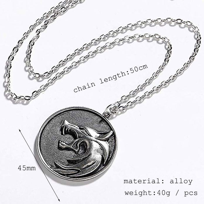 Wholesale necklace alloy hip hop witcher wolf head totem MOQ≥2 JDC-NE-JYS029