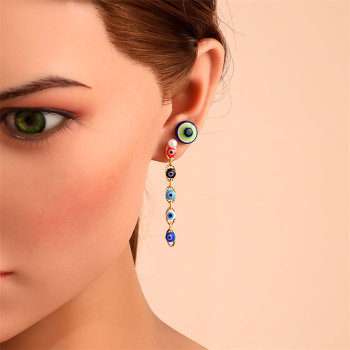 Wholesale Earrings Alloy Acrylic Eyes Asymmetrical JDC-ES-GuTe039