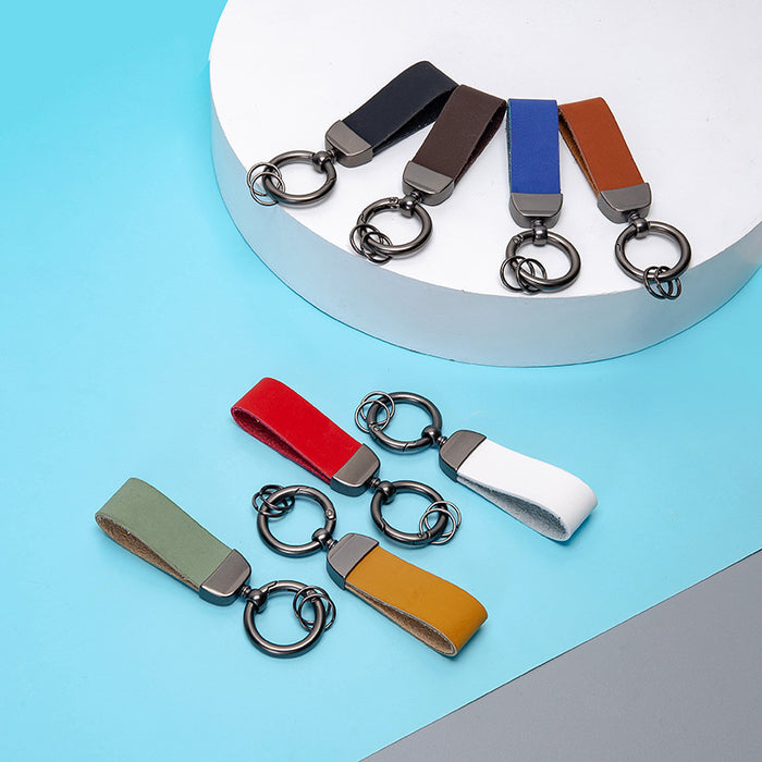 Wholesale Keychains PU Leather Car Simple Solid Color JDC-KC-XingR004