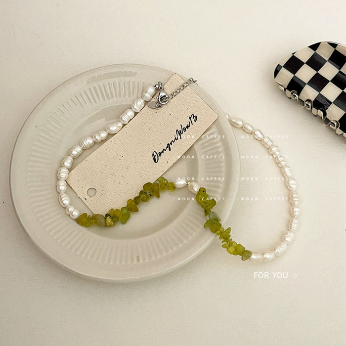 Wholesale Beaded Pearl Crystal Heart Beaded Glass Necklace JDC-NE-JiaJ004