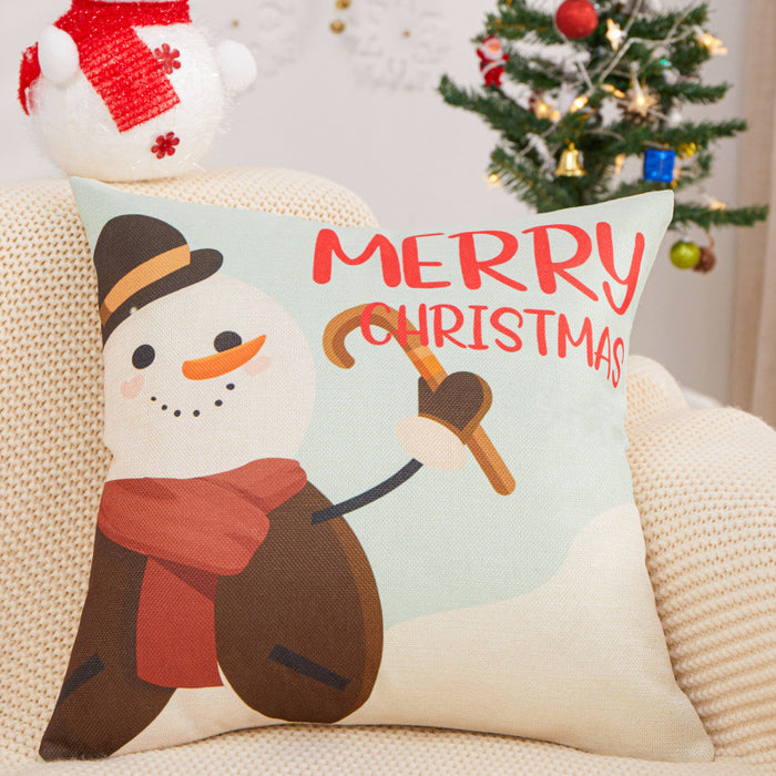 Concasa de almohada al por mayor de navidad Polyester Snowman impresión de dibujos animados JDC-PW-RRL003