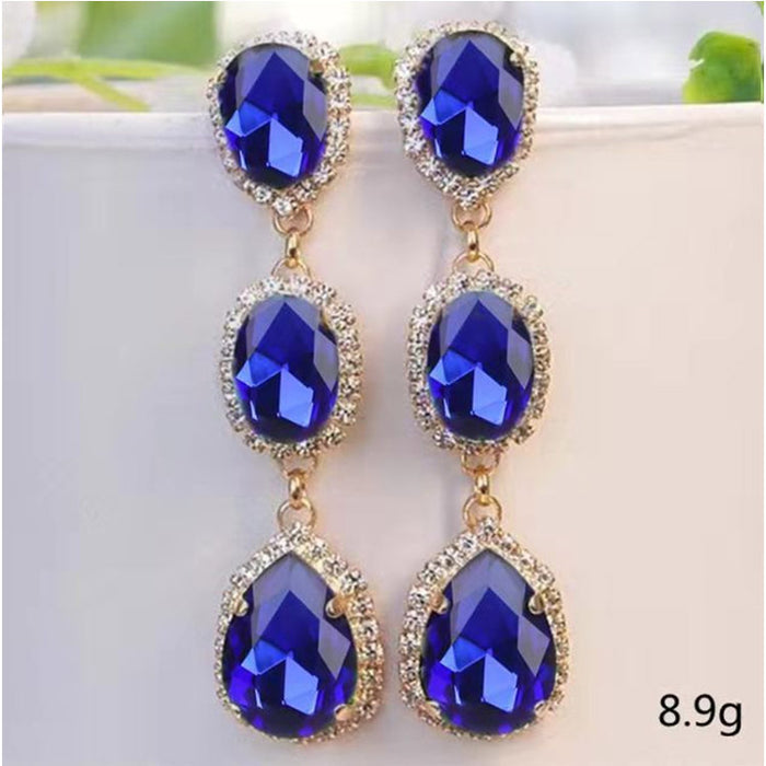 Wholesale Multicolor Stone Set Zircon Earrings JDC-ES-Chenrui014