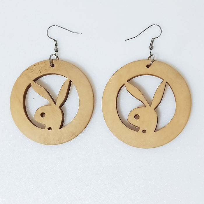 Wholesale African Collection Carved Round Wood Earrings JDC-ES-AnX016