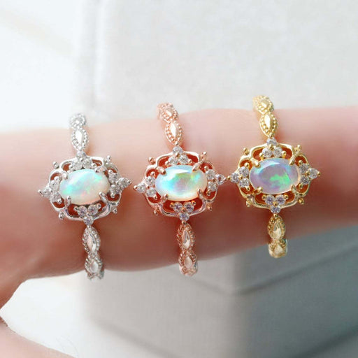 Jewelry WholesaleWholesale Opal Plated 14K Gold Alloy Ring JDC-RS-Saip020 Rings 赛蒲 %variant_option1% %variant_option2% %variant_option3%  Factory Price JoyasDeChina Joyas De China