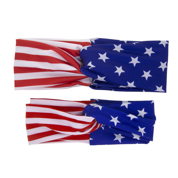 Wholesale 4th of July Independence Day Parent-Child Headband Rabbit Ears Two Piece Set JDC-HD-QiuN002