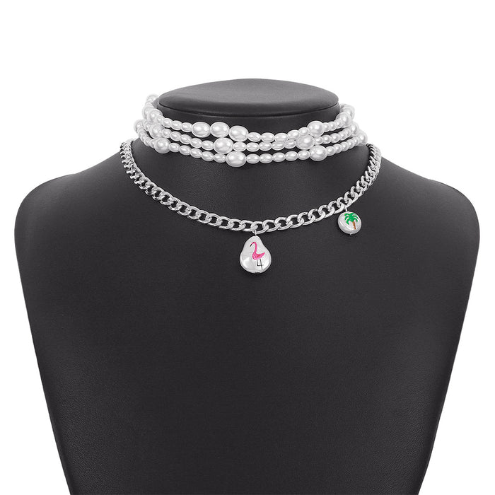 Collar de estampado de perlas exageradas al por mayor jdc-ne-qiandi003
