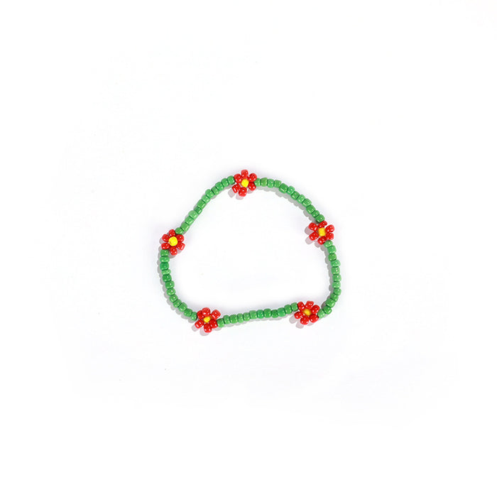 Wholesale Flower Rice Beads Elastic String Beaded Bracelet JDC-BT-ZengZ005