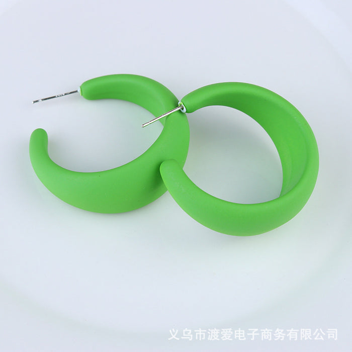 Wholesale Geometric Candy Color Exaggerated Drop Earrings Acrylic Earrings MOQ≥2 JDC-ES-DUAI001
