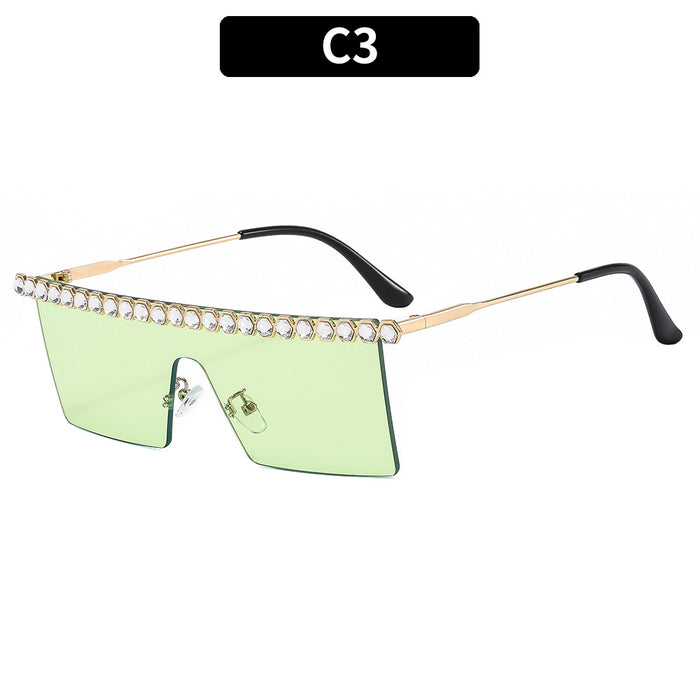 Wholesale Sunglasses PC Frame One Piece Diamonds JDC-SG-XiA048