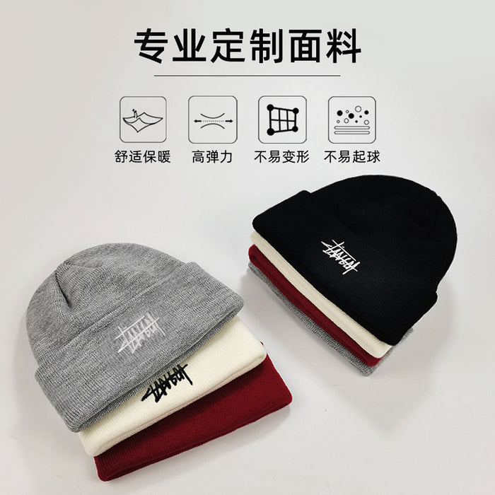 Wholesale Hat Wool Letter Embroidery Knitted Pullover Cap (F) JDC-FH-WCH001