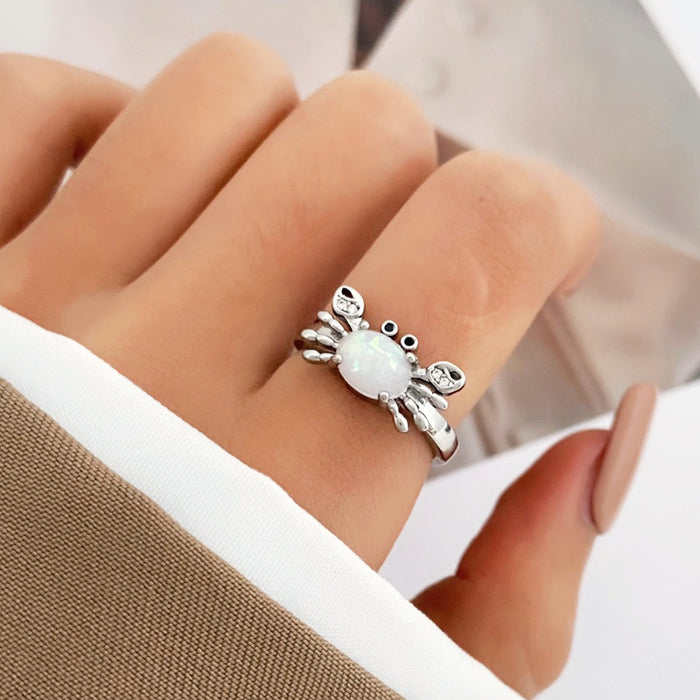 Wholesale Diamond Small Crab Moonstone Rings JDC-RS-D086