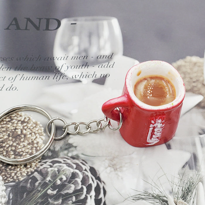 Wholesale Simulation Coffee Cup Resin Keychain JDC-KC-DY015