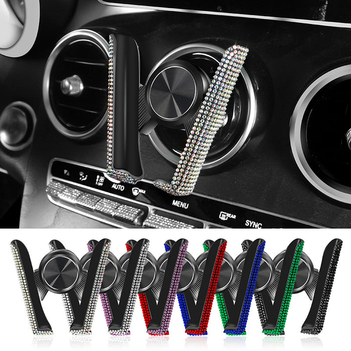 Wholesale Car Accessories ABS Rhinestone Mobile Phone Holder Navigation Support Frame MOQ≥5 JDC-CA-YueJ003