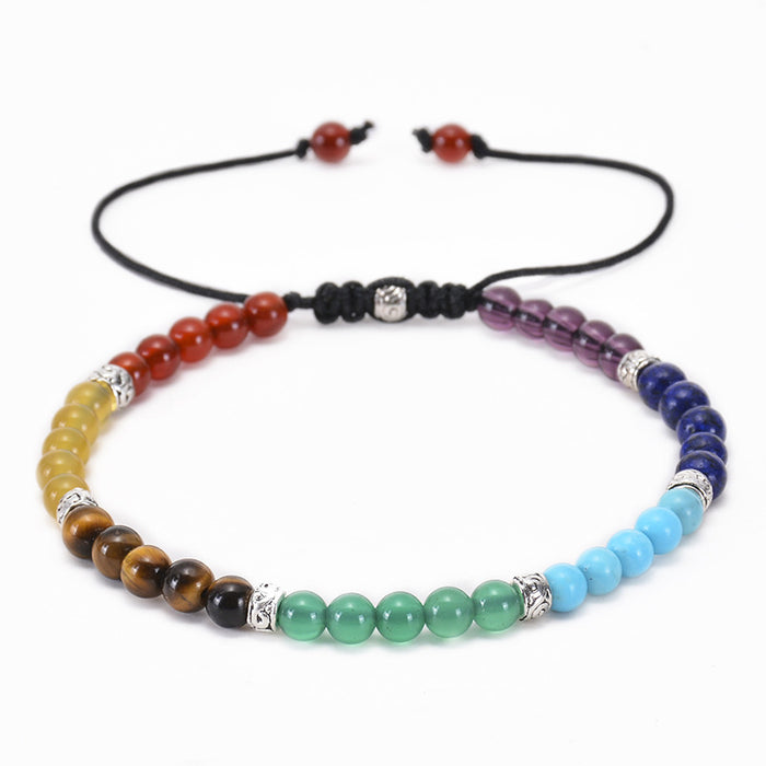 Wholesale Colorful Natural Stone Yoga Bracelet Adjustable Colorful Stones JDC-BT-DuoY004