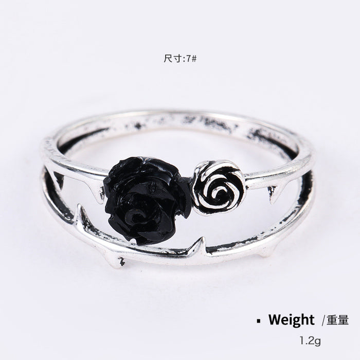 Wholesale Rings Alloy Rose Heart Ring Set MOQ≥2 JDC-RS-KenJ002