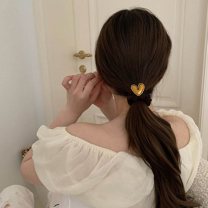 Wholesale Hair Scrunchies Alloy Premium Bronze Hair Rope MQO≥2 JDC-HS-Shengxuan001