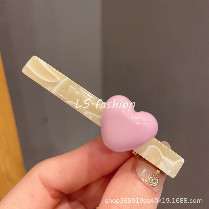 Wholesale Sweet Candy Color Heart Hairpin Side Clip JDC-HC-LiS008