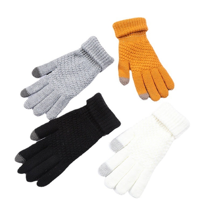 Wholesale Gloves Acrylic Solid Color Thickening Touch Screen Outdoor MOQ≥2 JDC-GS-JiaT008