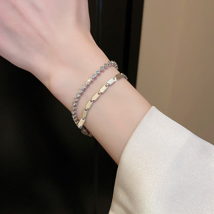 Wholesale diamond-studded buckle double-layer fashion temperament bracelet JDC-BT-BY034