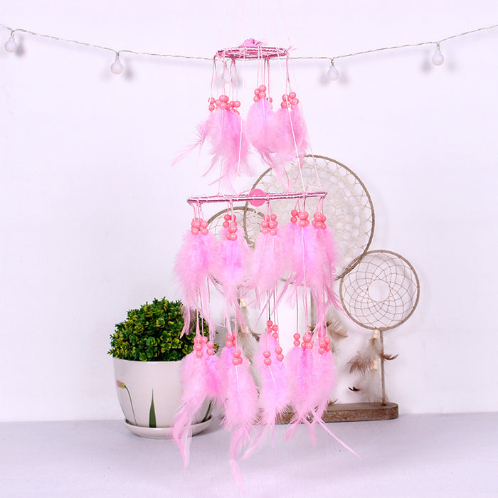 Wholesale Dream Catcher Feather Hand Woven Multilayer Simple MOQ≥2 JDC-DC-ShanX009