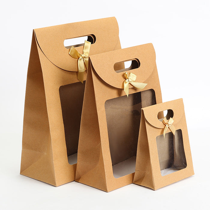 Wholesale Gift Bags Kraft Paper Bow JDC-GB-ganrui005