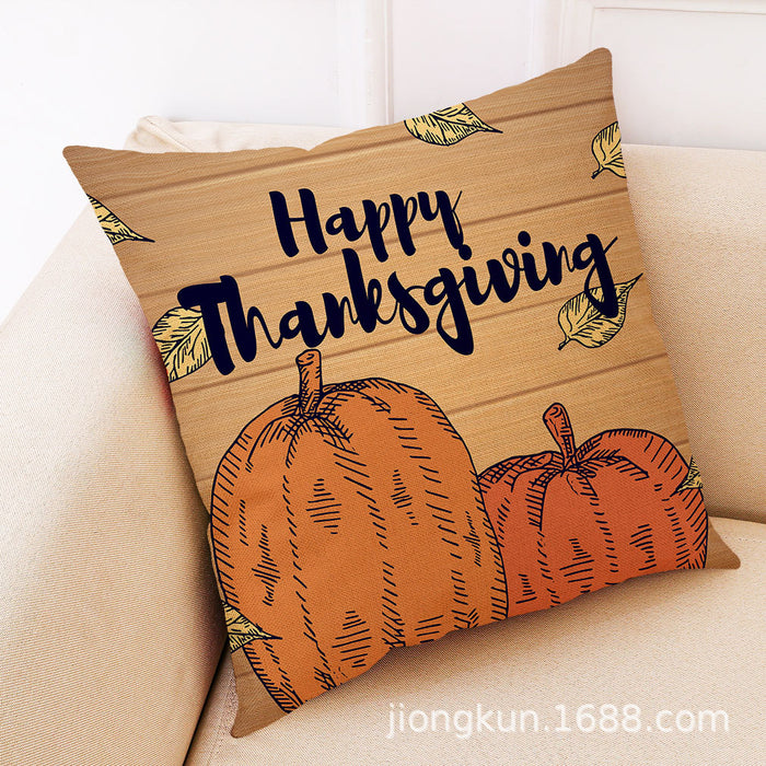 Darección de almohadas al por mayor Acción de Gracias otoño Vintage Inglés Lino JDC-PW-Jiongkun012