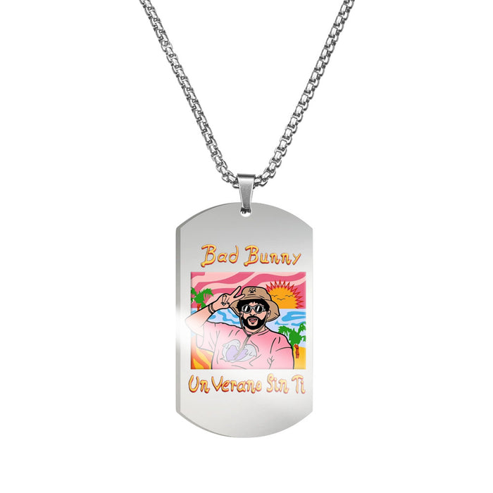 Wholesale Necklace Stainless Steel Color Print Military Brand MOQ≥2 (F) JDC-NE-HuanYu005