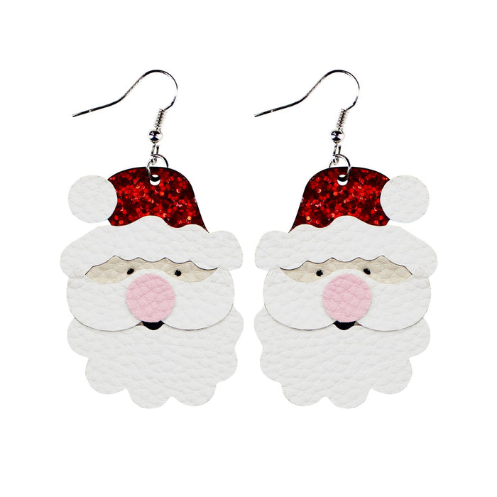 Wholesale Earrings Leather Christmas Santa Claus Beard Multilayer MOQ≥2 JDC-ES-TianPi020