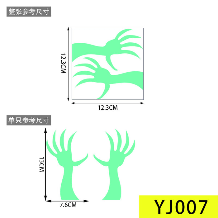 Wholesale stickers fluorescent PVC horror halloween MOQ≥2 JDC-ST-BOC003