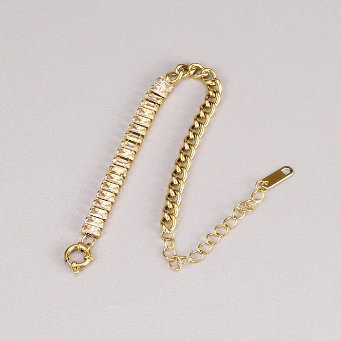 Wholesale Bracelet Titanium Steel Gold Diamond Stitching JDC-BT-YS004