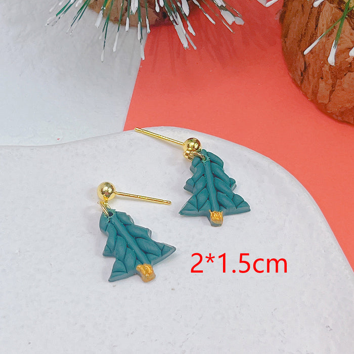 Wholesale Earrings Polymer Clay Christmas Tree Snowflake Christmas Hat Star JDC-ES-PH004