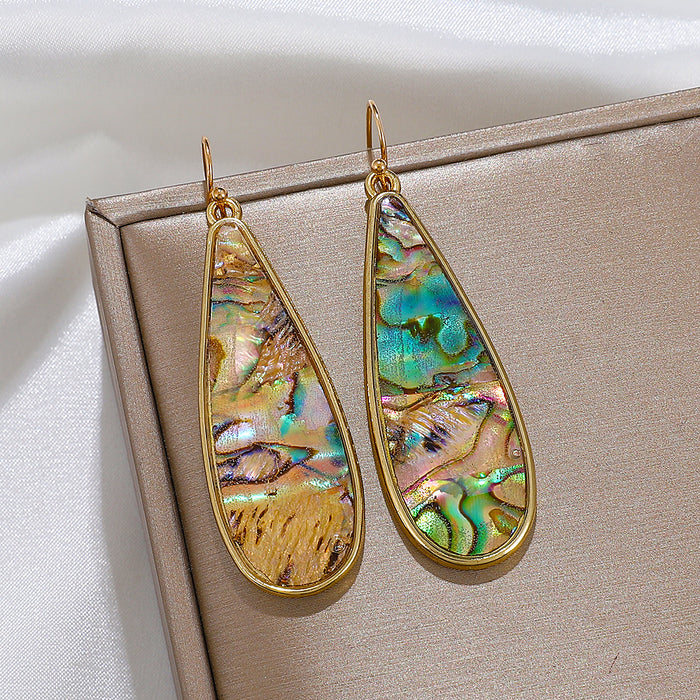 Wholesale Earrings Alloy Retro Drop Shape Colorful Glass JDC-ES-A550