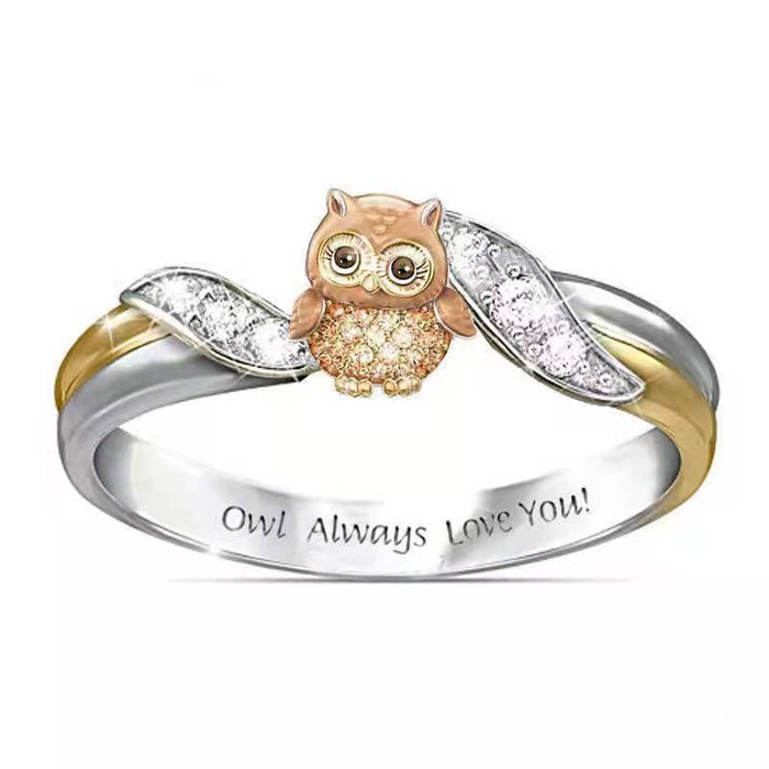 Wholesale Alloy Cat Eagle ring engraved animal ring jewelry MOQ≥2 JDC-RS-Xizai004