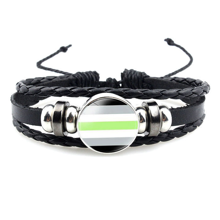 Wholesale LGBT Gay Pride theme gem bracelet handmade beads JDC-BT-HanM002
