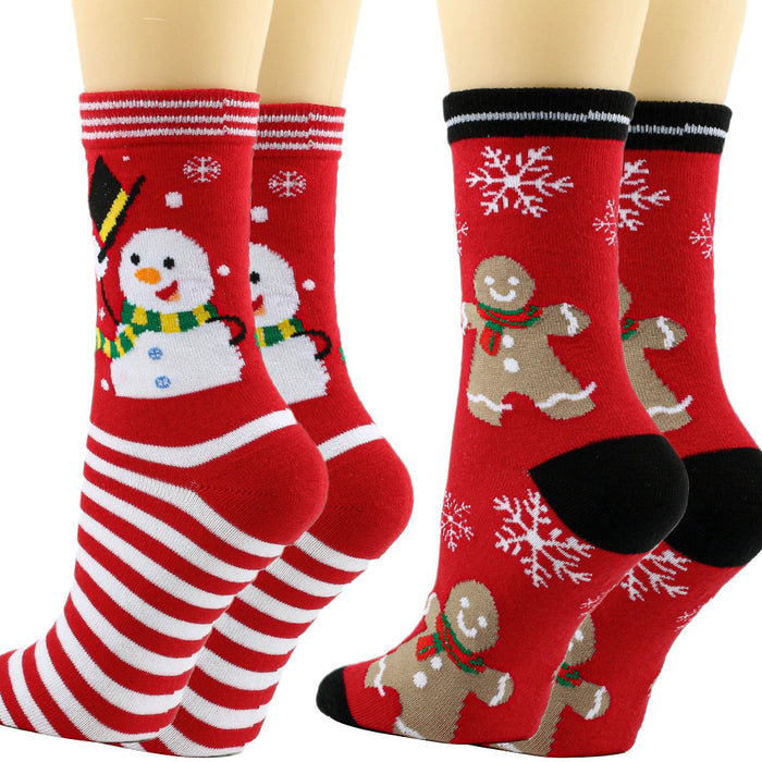 Wholesale Socks Cotton Christmas Cartoon Cute Snowman Snowflake Pattern MOQ≥3 JDC-SK-XQ015