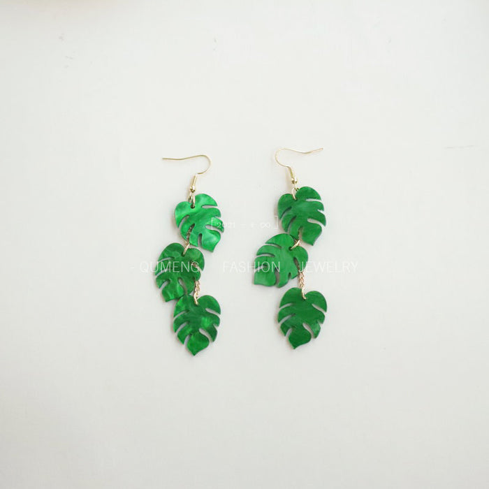 Wholesale Earrings Acrylic Leaf Maple Leaf Long JDC-ES-MOSHU066