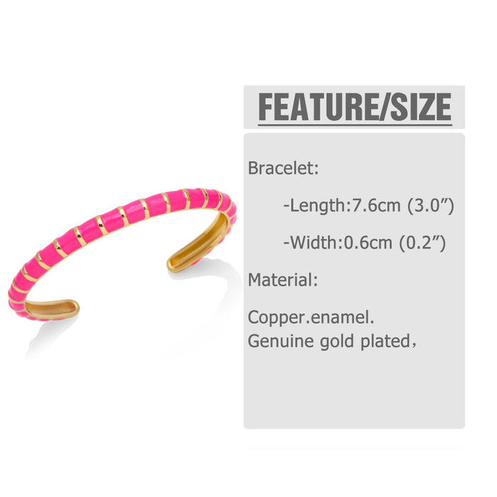 Wholesale Bracelet Copper Plated 18K Gold Enamel Color JDC-PREMAS-BT-022