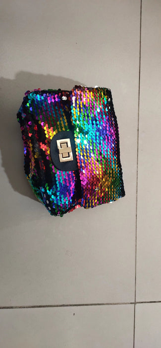 Wholesale Shoulder Bag PU Sequin Small Square Bag Handheld Diagonal Bag JDC-SD-Niou005