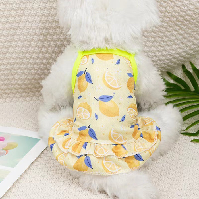 Wholesale Dog Clothes Print Suspender Skirt Bichon Teddy MOQ≥2 JDC-PC-JYa005