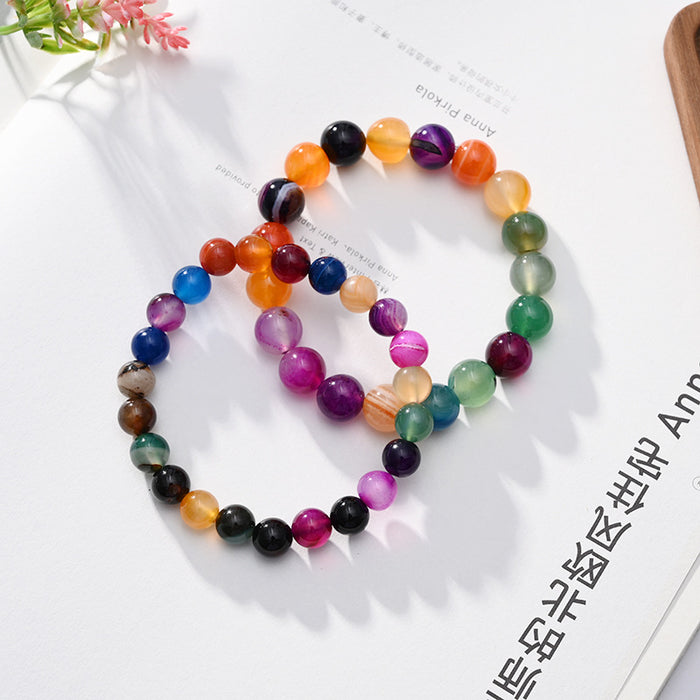 Wholesale Crystal Agate Color Mix and Match Beaded Couple Bracelet JDC-BT-YanH011
