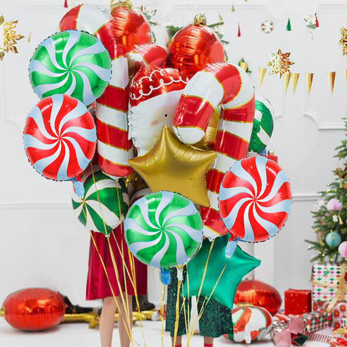Wholesale Christmas Gift Candy Pinwheel Aluminum Film Balloon Party Balloon Decoration JDC-DCN-ZhiX002