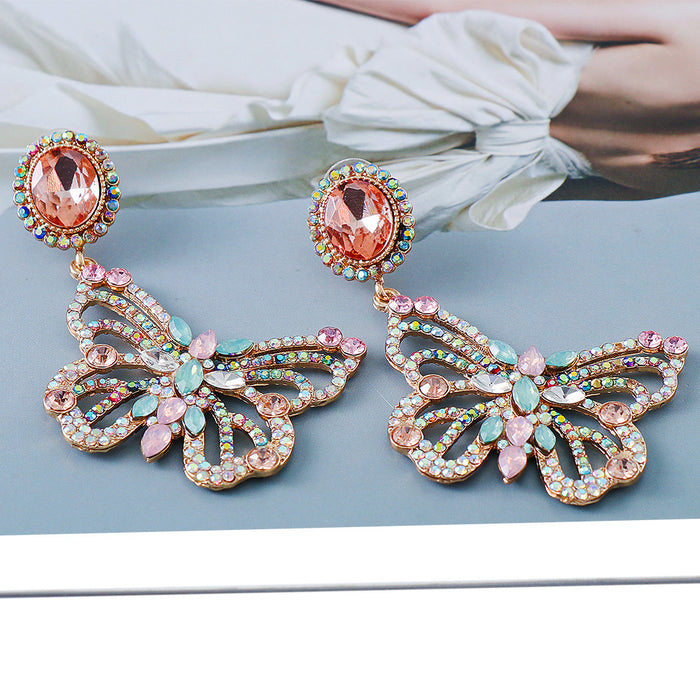 Jewelry WholesaleWholesale diamond butterfly alloy earrings JDC-ES-LIUM041 Earrings 榴芒 %variant_option1% %variant_option2% %variant_option3%  Factory Price JoyasDeChina Joyas De China