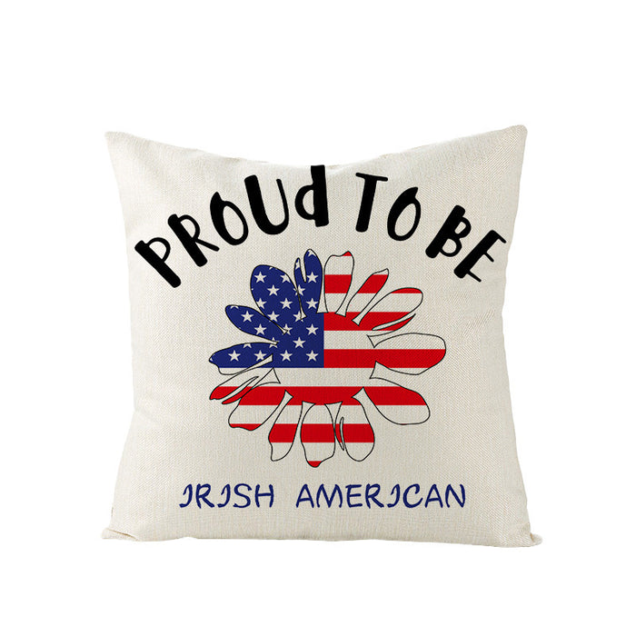 Wholesale 4th of July Independence Day Linen Pillowcase MOQ≥2 JDC-PW-OuH004